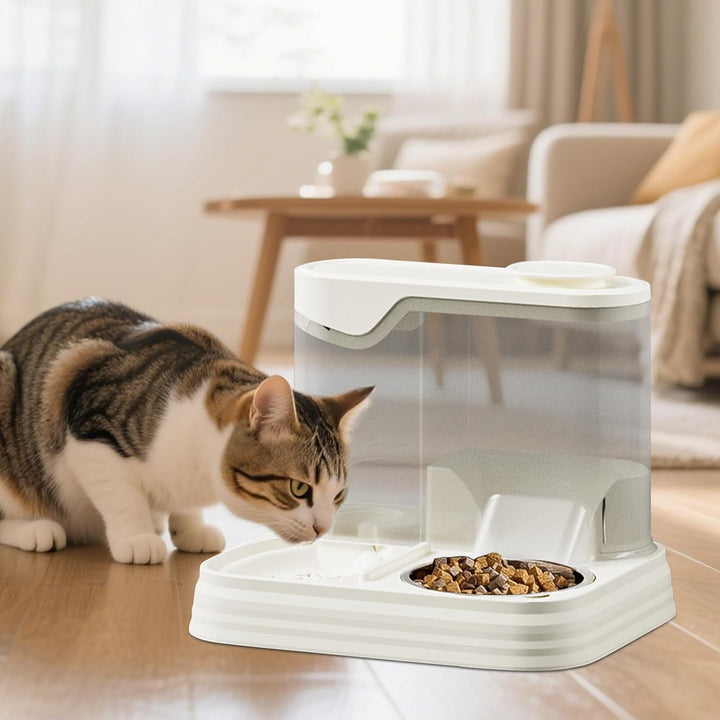 Katzenfutter Automat Mit Einem,30x25x23cm Katzenfutterautomat Mit Integriertem Wasserspender,Für Hun