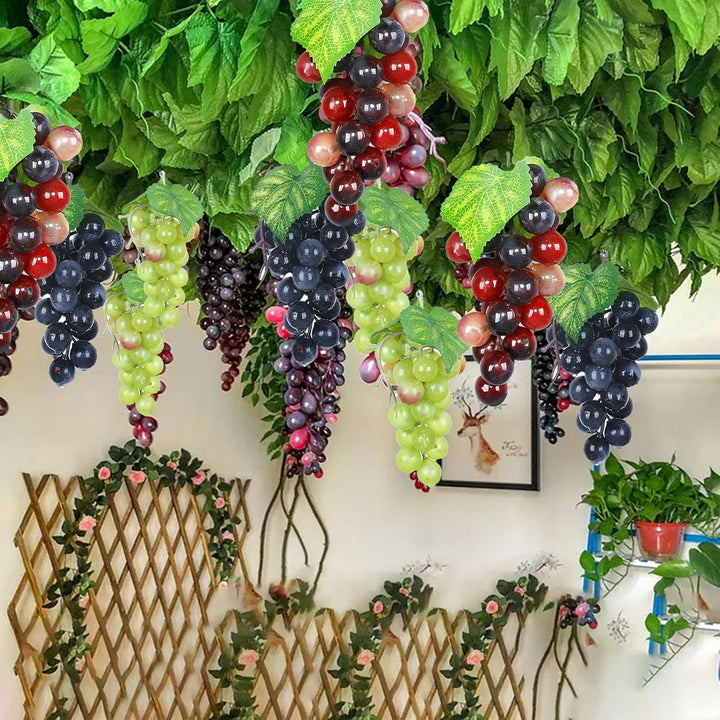 10 PCS Künstliche Weintrauben Deko - Kunststoff Trauben für Gartendekoration, Obststützen, Dekorativ