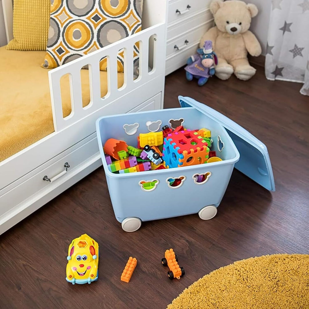 BranQ - Home essential - Multifunktionsbehälter für Spielzeug Bear 55 l, BPA-freier Kunststoff PP, B