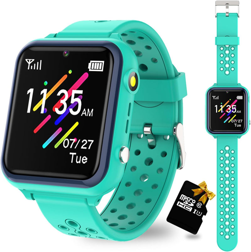 Smartwatch Kinder , Spiele , Telefon für Mädchen und Jungen ( Grün), Grün