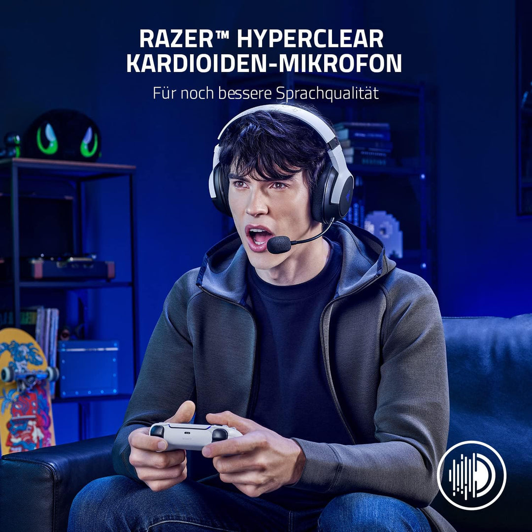 Razer Kaira für PlayStation - Kabelloses Dual-Headset für PS5 (Triforce Titanium 50-mm-Treiber, Hype