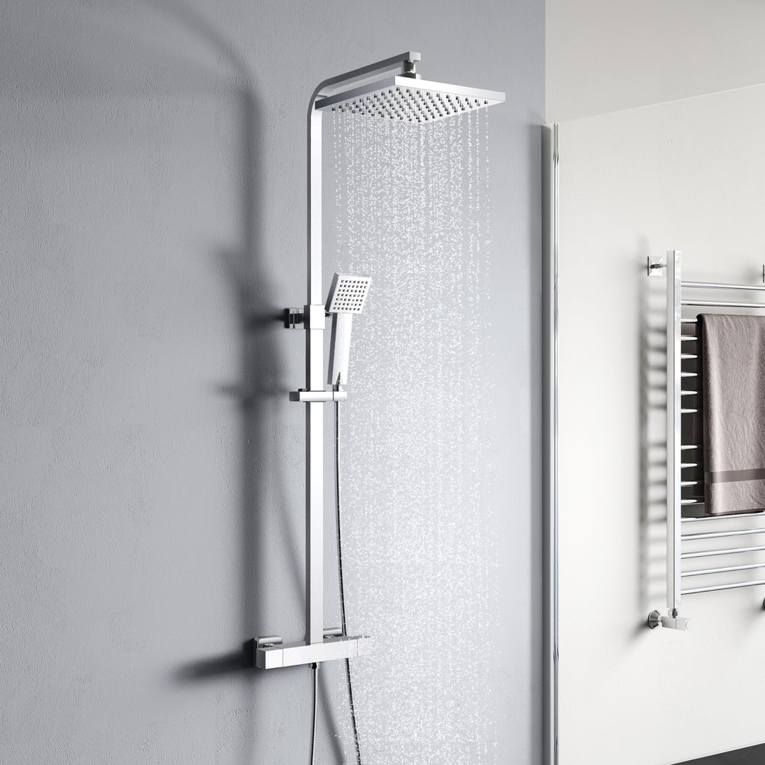 YOOZENA Duschsystem,Duscharmatur Komplettset,Duscharmatur mit Thermostat, Duschkopf mit Schlauch und