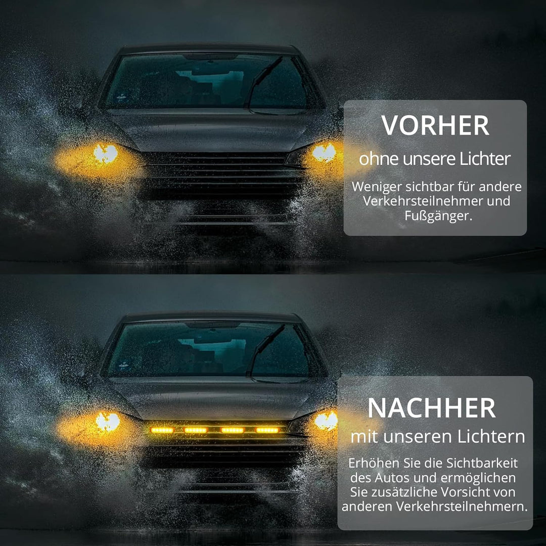 4er 6LED Warnlicht Frontblitzer Stroboskoplicht Wasserdicht IP68 Blinklicht Warnung Beacon Blinklich