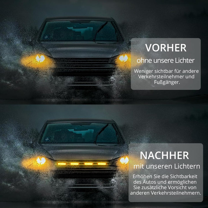 4er 6LED Warnlicht Frontblitzer Stroboskoplicht Wasserdicht IP68 Blinklicht Warnung Beacon Blinklich