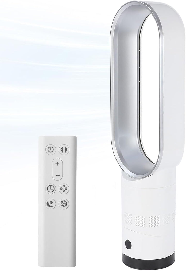 Rotorloser Ventilator mit Luftreiniger, 18-Zoll Turmventilator Leise mit Fernbedienung, 8 Geschwindi