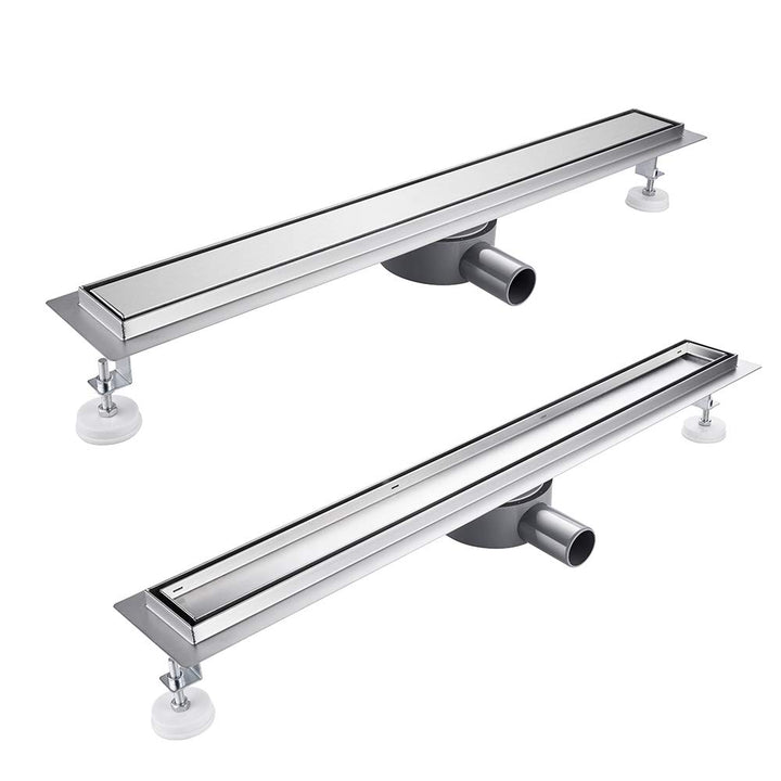 Duschrinne 110 cm Befliesbar 360 Grad Edelstahl komplettset Duschablauf Extra Flach Siphon mit Geruc