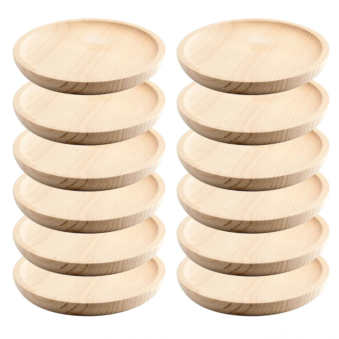 Ruibal - Holzteller Rund - Holzplatte - Fleischteller - Pizzateller - Schneidebrett - Kiefer - Set v