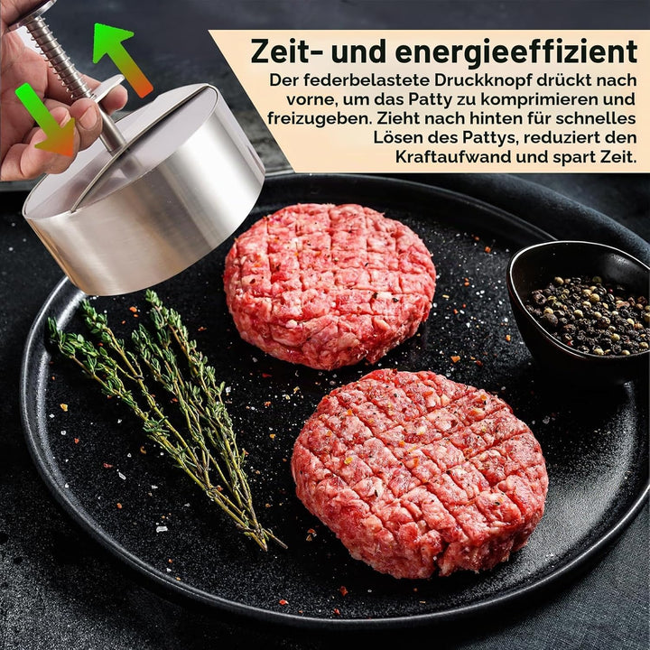 Burgerpresse & Smash Burger Presse aus Edelstahl, 304 Lebensmittelqualität, Verstellbare & Antihaft