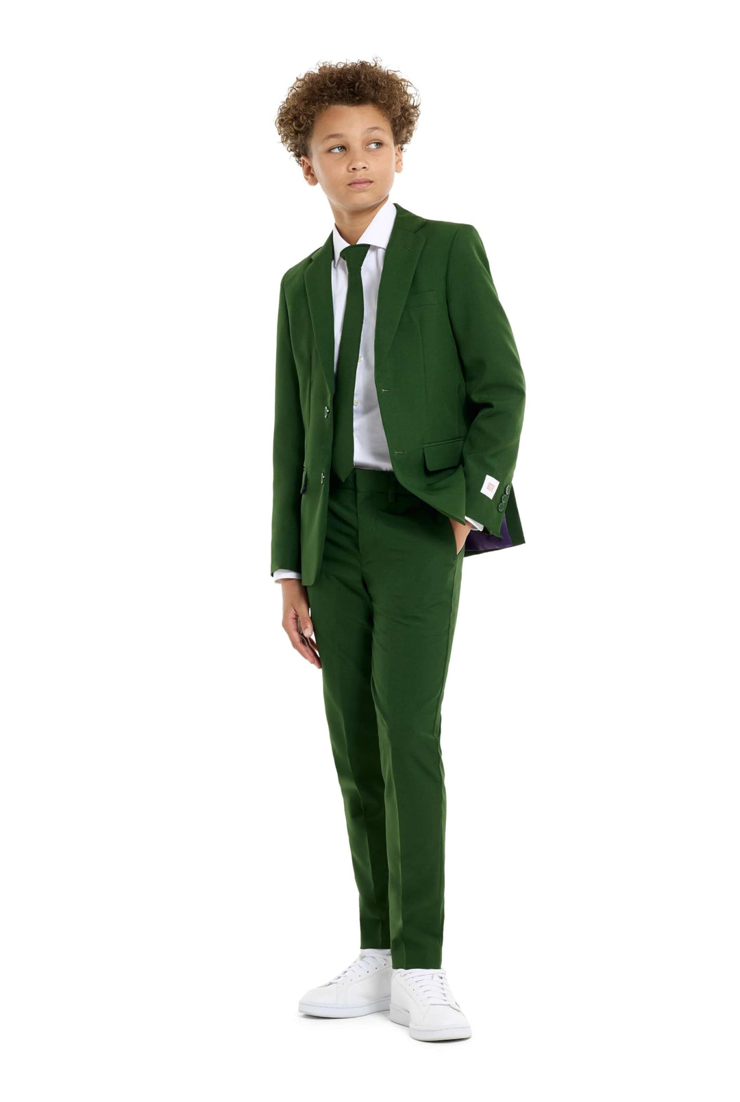 OppoSuits Einfarbiger Anzug für Teenager-Jungen in Glorious Green - Abschlussball- und Hochzeitsfeie