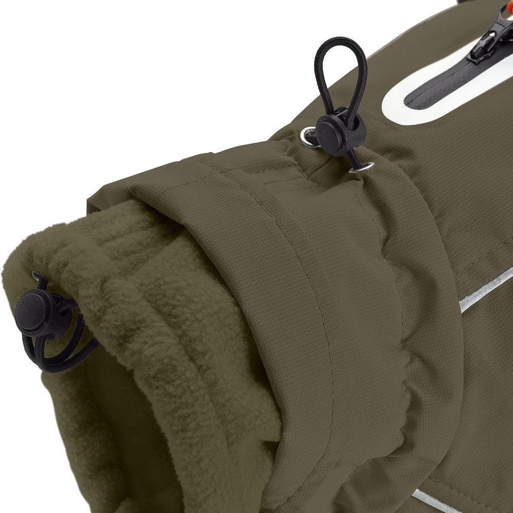 HUNTER Hundemantel NORDBY, Farbe: Oliv, wasserabweisend, warm gefüttert, reflektierend, ideal für Ou
