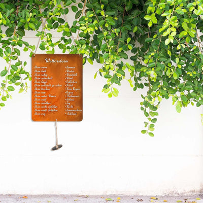 Fiada Rost Schild Wetterstein Lustig Wetterstation für Stein 26,5 x 20 cm Edelrost Schild Rostdeko G