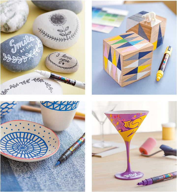 uni-ball POSCA (182616) Marker mit breiter Keilspitze, 16er Set, 16er Set