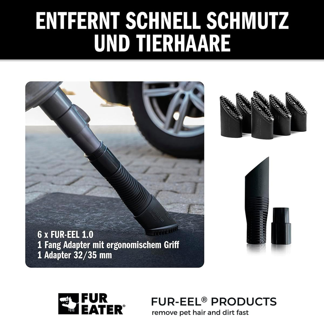 Tierhaar Staubsaugeraufsatz fürs Auto, V1.0 Set mit 2 austauschbaren Gummi Bürstenköpfen, verstopfun