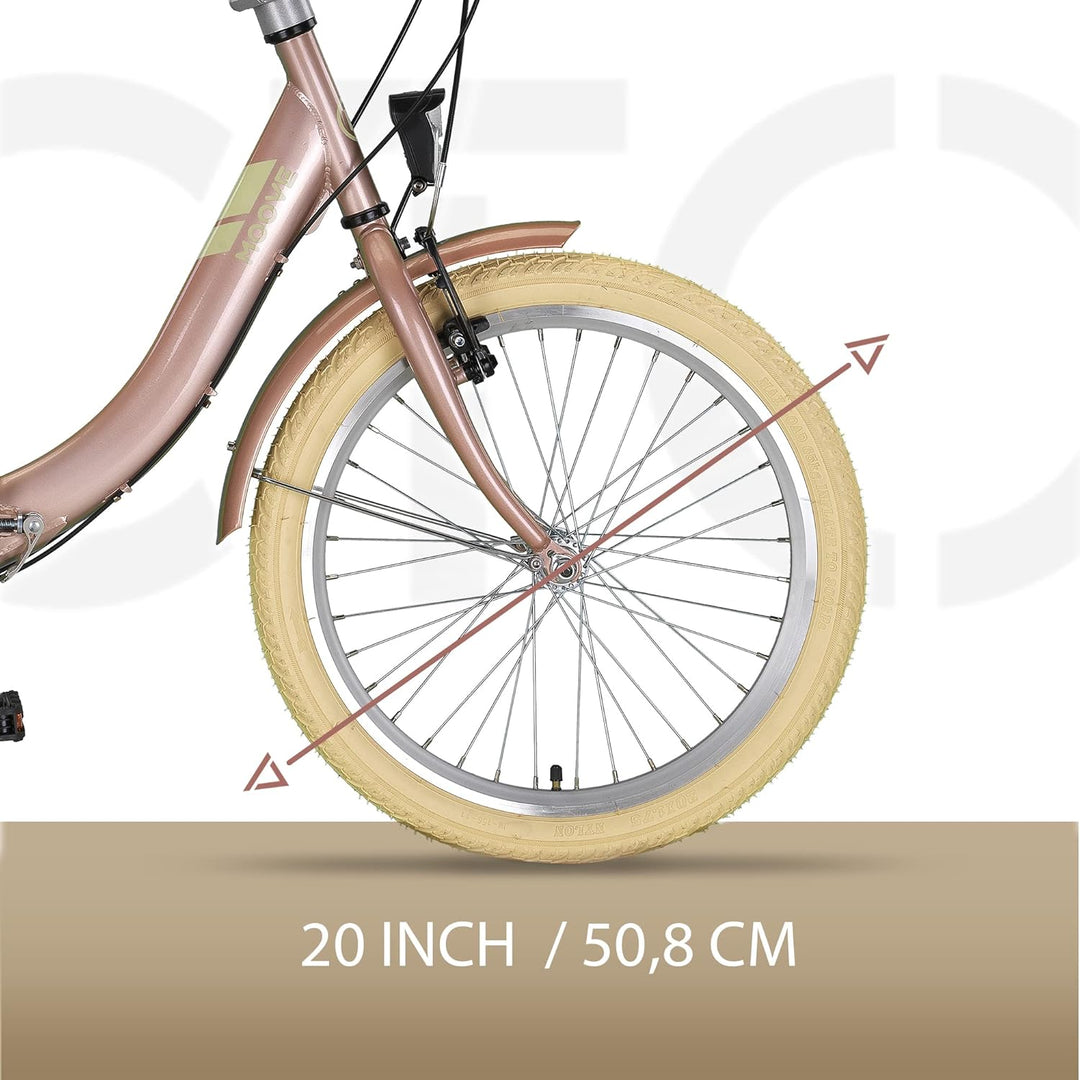PACTO Nine - Hollandrad Komfortables Klappfahrrad 27cm Stahlrahmen Bike 20 Zoll Bicycle Shimano Nexu