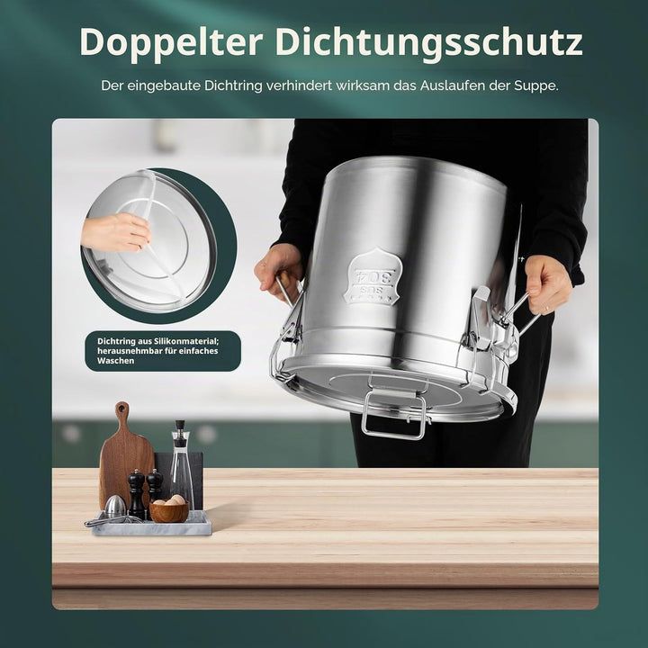 SICHENSH Edelstahl Getreidebehälter, Luftdichter Kanister Lebensmitteln, Metall Küche Reis Öl Lageru
