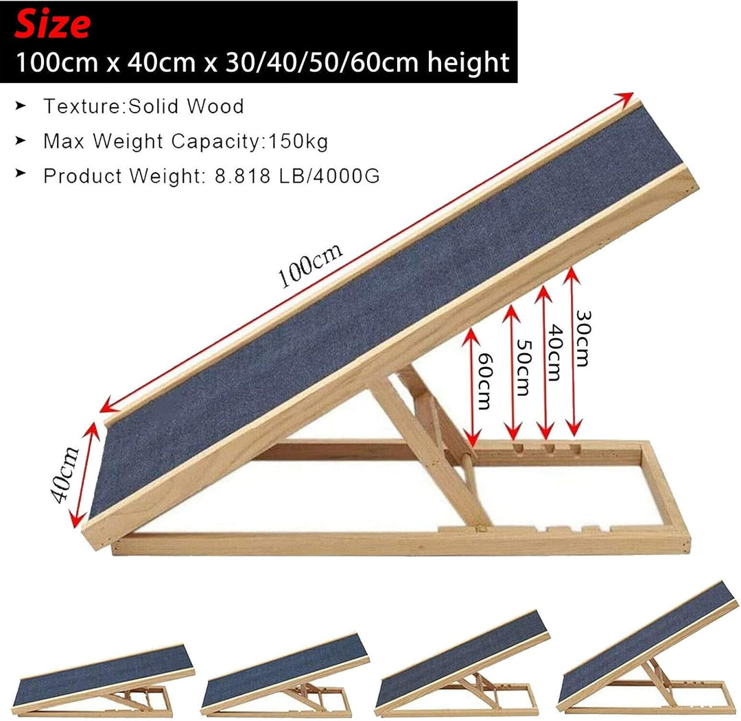 Hundetreppe für Auto Bett Klappbar,Hunderampe aus Tannenholz,Hundetreppe 60 cm hoch für grosse und k
