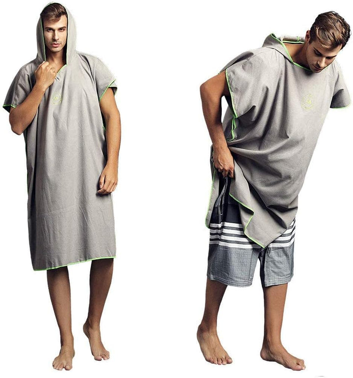 Hiturbo Mikrofaser Handtuch Poncho, Umziehhilfe Strand, Surf Poncho Herren und Damen Changing Robe,