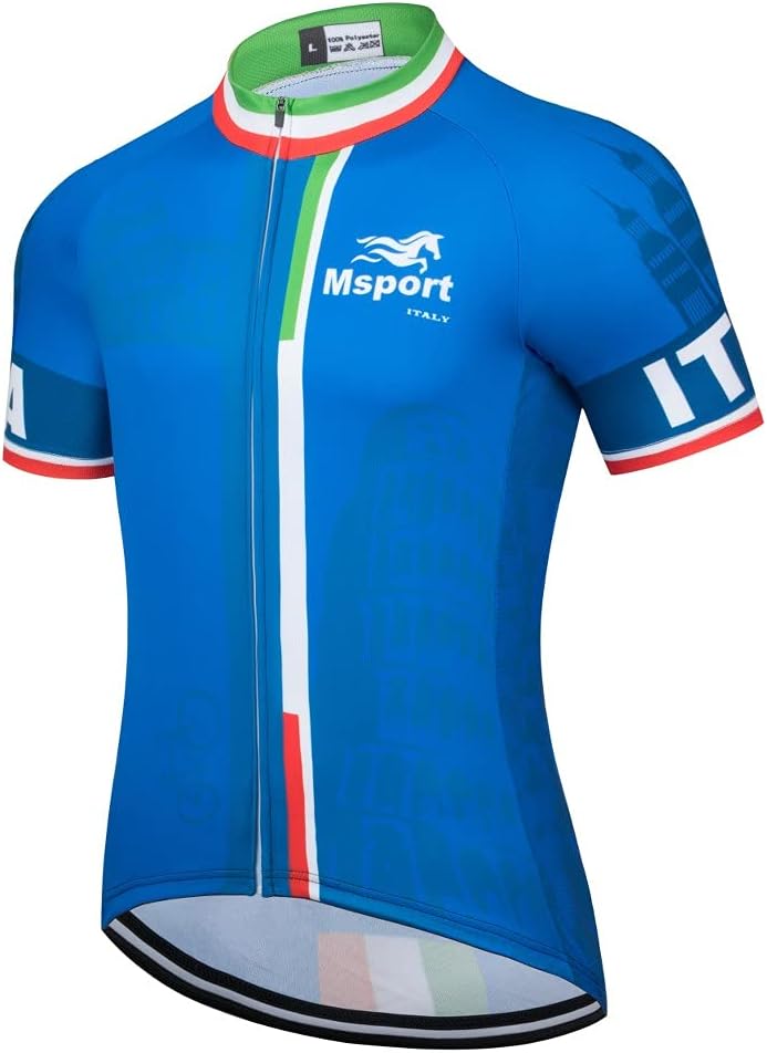 Msport Fahrradbekleidung Set – Komplettanzug Radtrikot + Trägerhose mit 5D-Gel-Polsterung Antistoss