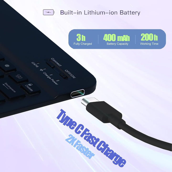 Tastatur Hülle für Lenovo Idea Tab Tablet 11", TPU Rückseite Hülle mit 3 Bereich 7 Farbe Beleuchtete