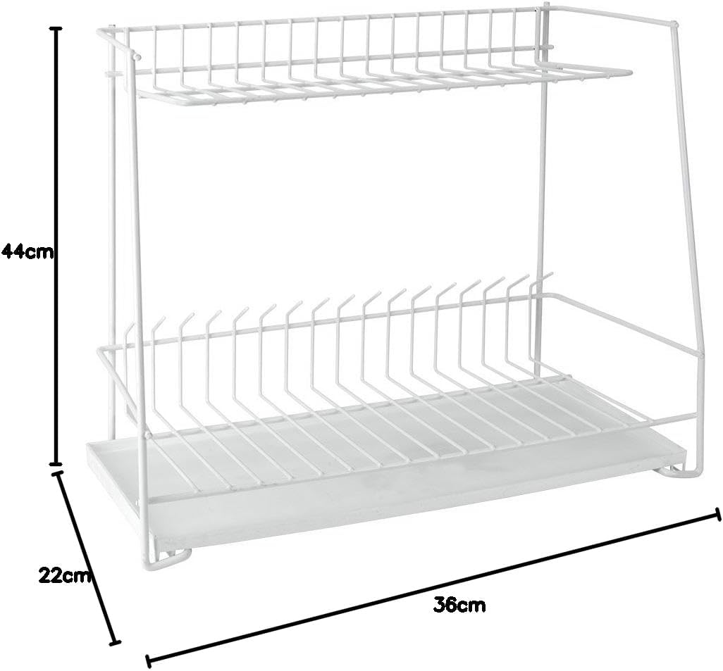 METALTEX ESCURREPLATOS 2 PISOS C/BANDEJA 'Lagon', Detailed in The Description, weiss, N