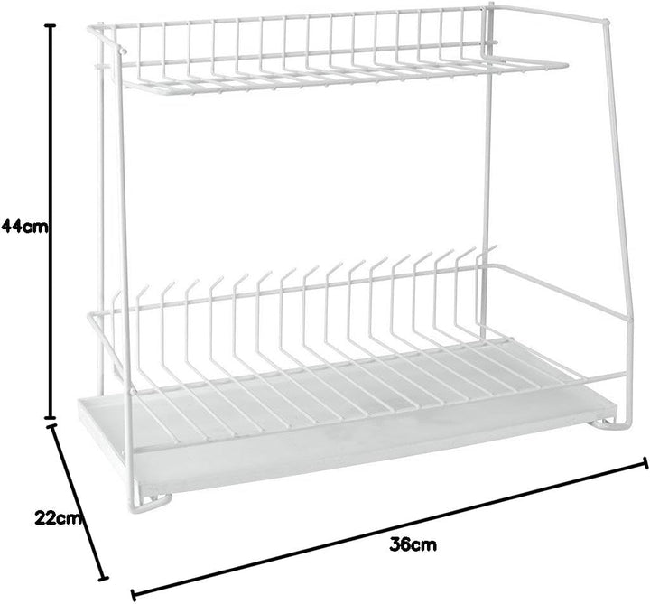 METALTEX ESCURREPLATOS 2 PISOS C/BANDEJA 'Lagon', Detailed in The Description, weiss, N