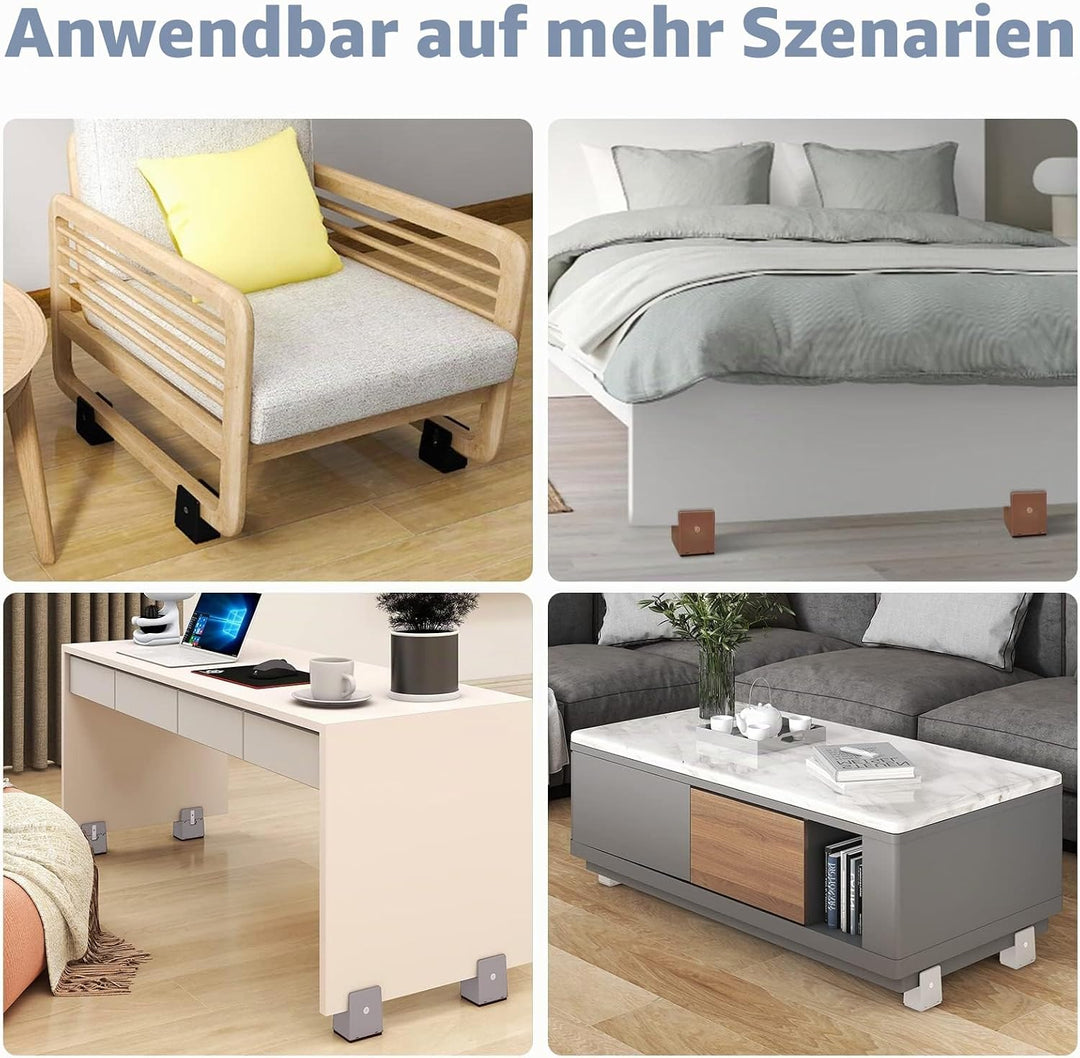 RCHYFEED Verstellbare Betterhöhung Möbelerhöhung 10cm mit Schraubklemme, Gray Betterhöher 4 Zoll Sch