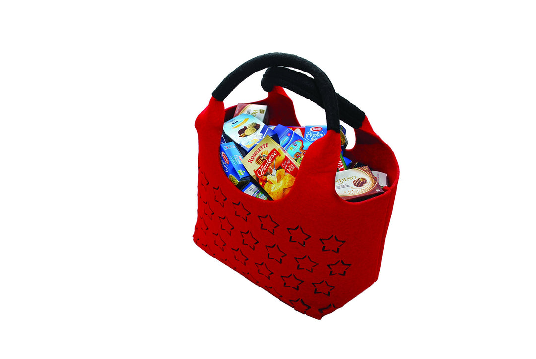 Christian Tanner 4011.1 - Moderne Filztasche im Sternmuster prall gefüllt mit Markenminiaturen für d