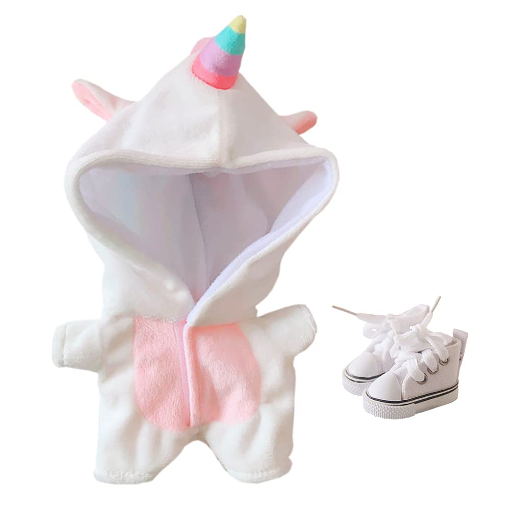 niannyyhouse Dinosaurier Hai Kuh Kaninchen Einhorn Anzug 20cm Plüsch Puppe Kleidung Strampler Schuhe
