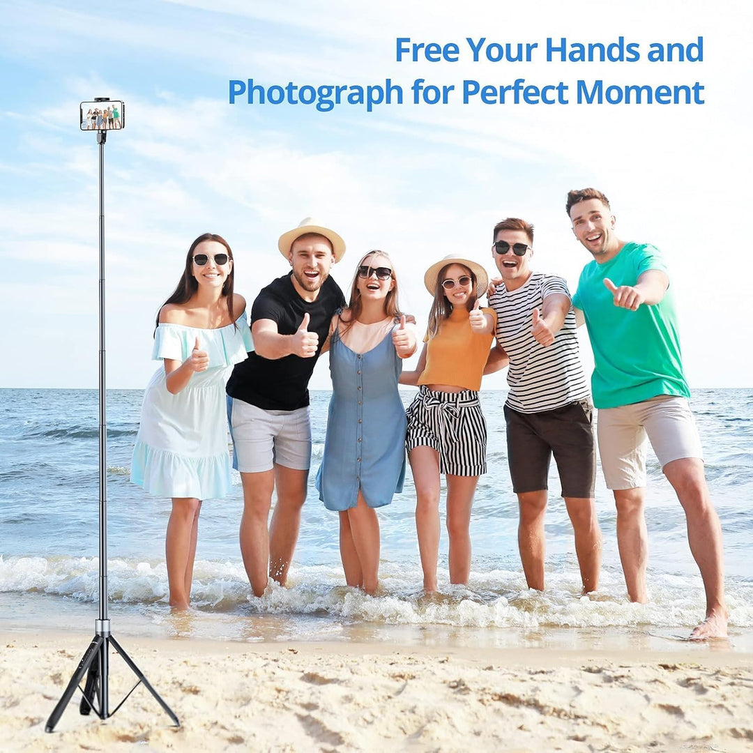 ATUMTEK Selfie-Stick, 60 Zoll (15,2 cm), Stativ für Telefon, ausziehbar, All-in-One mit Bluetooth-Fe