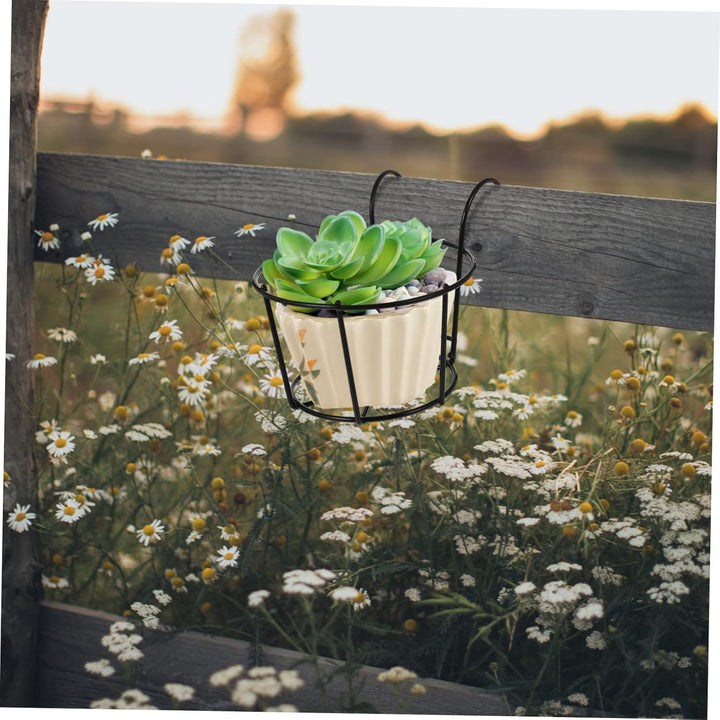 Garneck 2 Stück Hängende Blumentopfhalter Aus Metall Für Balkon Und Garten - Runder Blumenkasten Für