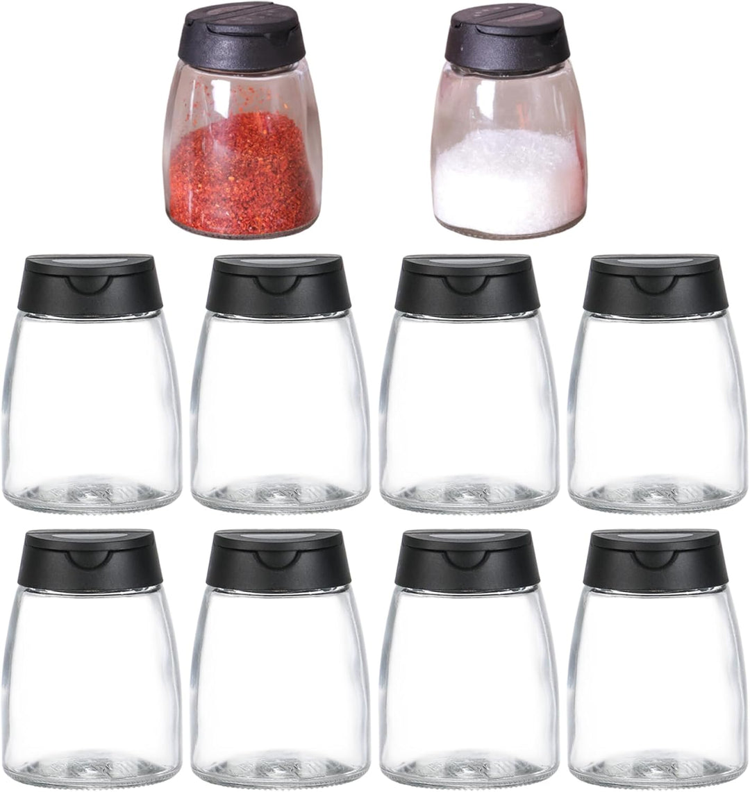 8 Stück Glas-Gewürzgläser, Doppeldeckel, Gewürzstreuer, Klarglas-Gewürzbehälter für Küche, Restauran