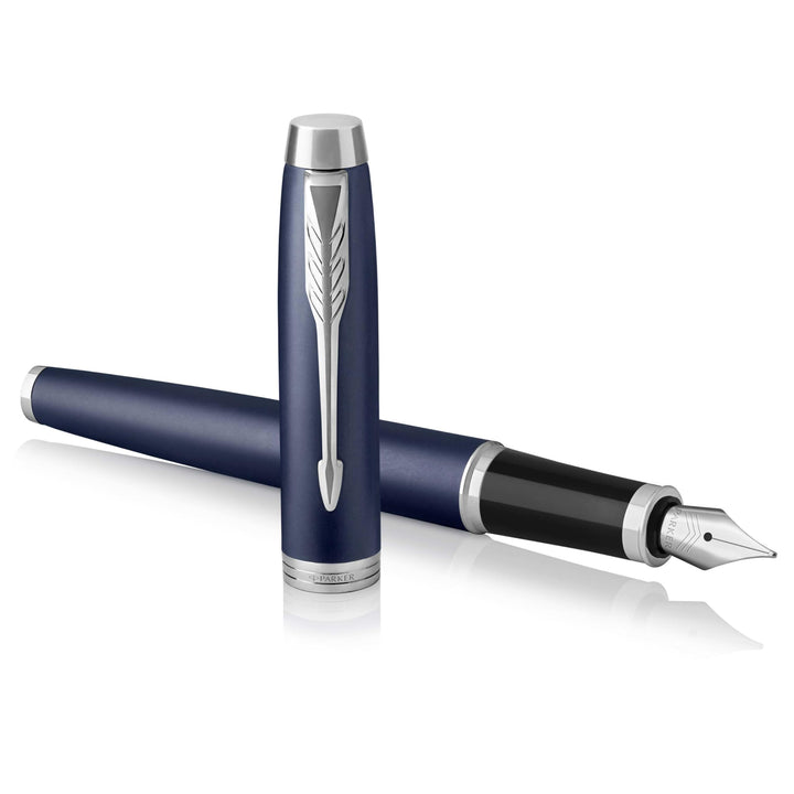 Parker IM Füller | Matte Blue | Füllfederhalter mit feiner Feder und blauer Tinte | Geschenkbox