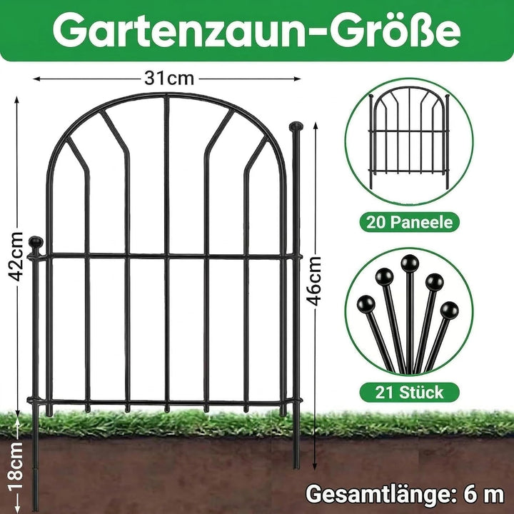 Amagabeli 1.12M X 0.9M X 2 Stück Gartenzaun Metall Zaunelementen Gartenzäune Dekorative Zaun Gartenz