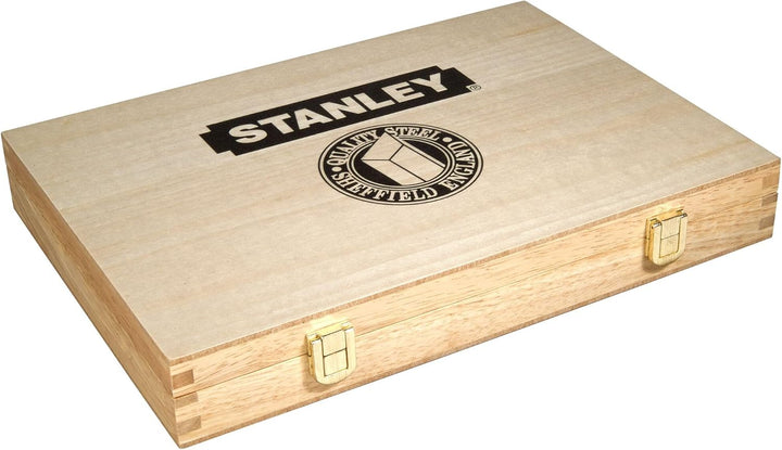 Stanley Bailey Stechbeitel Set 5-teilig (6/10/15/20/25 mm Beitelbreite, gehärteter Stahl, Kunststoff