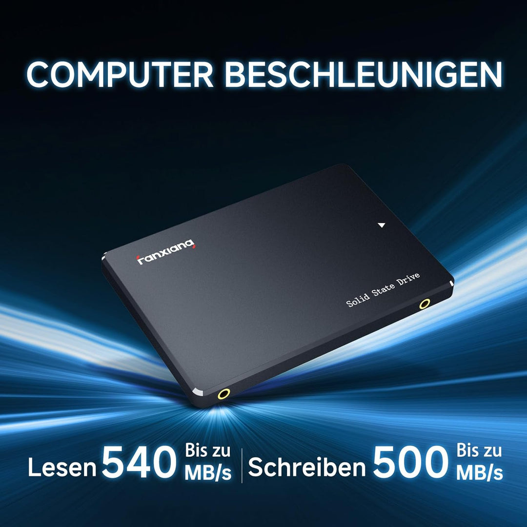 fanxiang S101 500GB SATA III 2,5-Zoll SSD Interne Festplatte, 540MB/s Lesen, 500MB/s Schreiben, SLC-