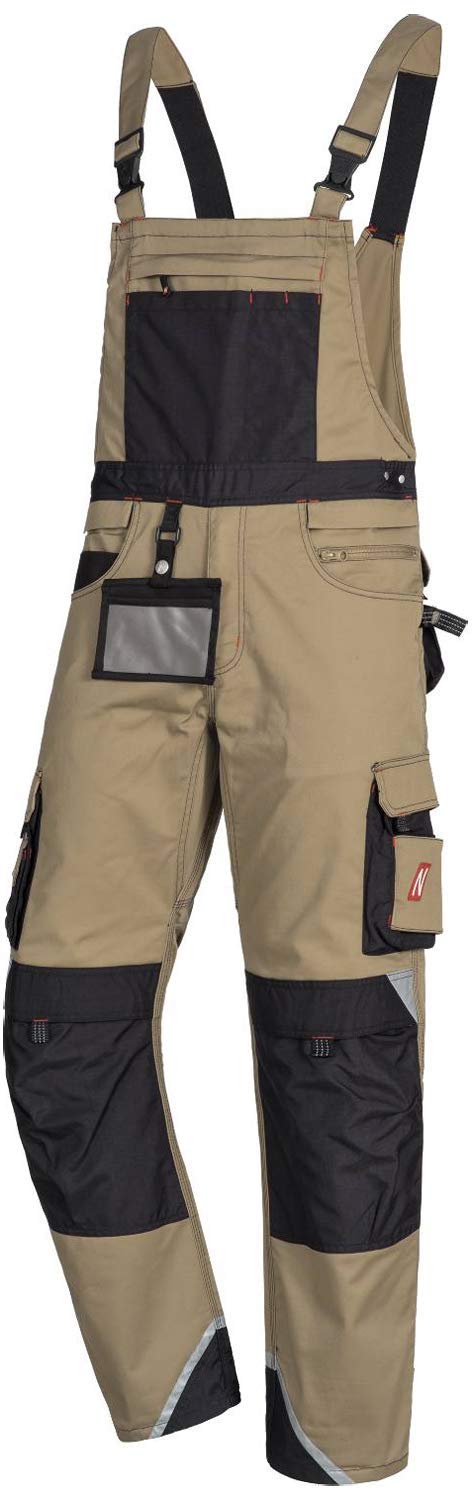Nitras Motion Tex Pro FX Lange Arbeitshose für Damen/Herren - Latz-Bundhose 62 Beige, 62 Beige