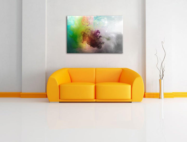 mystisch verfärbte Wirbel schwarz/weiss Format: 100x70 auf Leinwand, XXL riesige Bilder fertig gerah