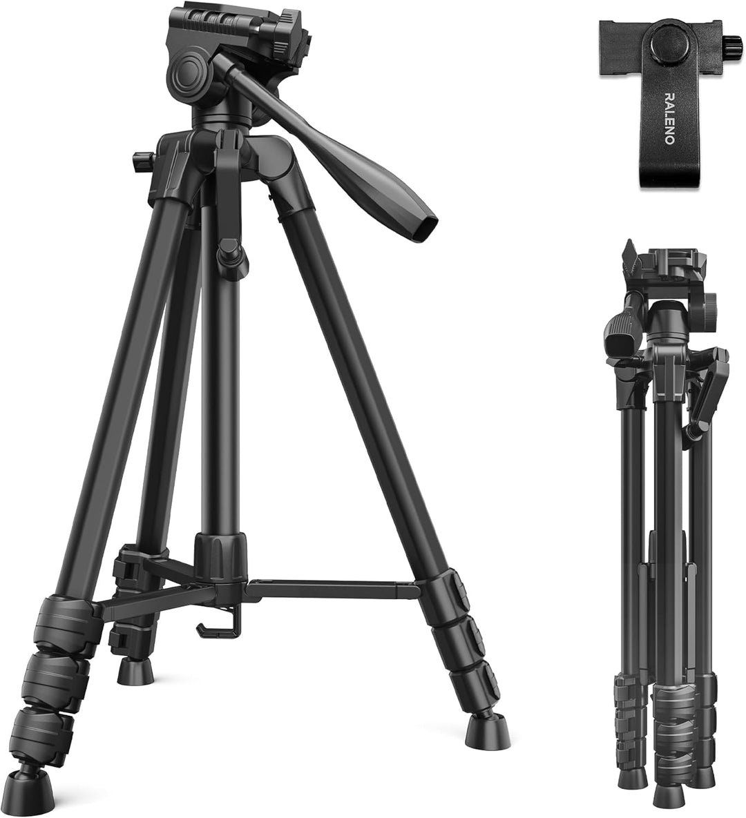 RALENO 60'' Stativ für Kamera, Kompaktes&Leichtes Stativ mit Tasche für Professionelle Fotografen, F