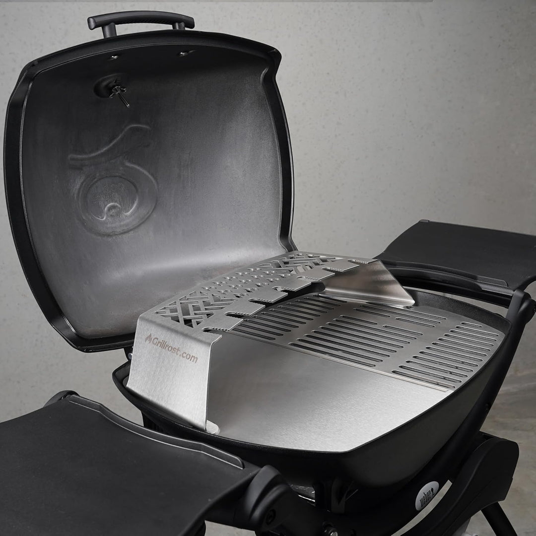 Grillrost.com Das Original Edelstahl Grillplatte | Plancha passend für Weber Q200/2000 - ersetzt ein