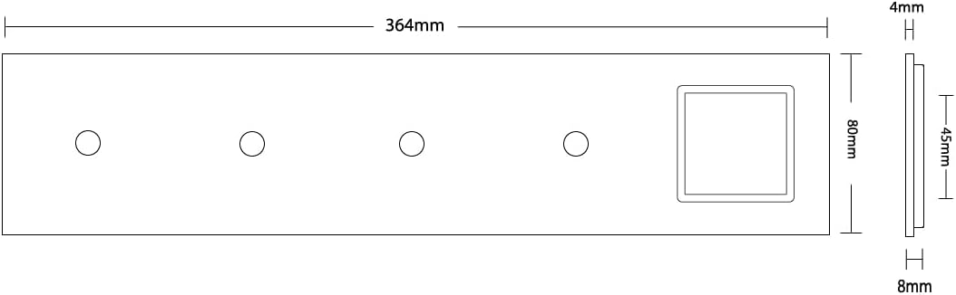 LIVOLO Nur Glasblende 5 Fach für Lichtschalter und Steckdose VL-C7-C1/C1/C1/C1/SR-11 Weiss