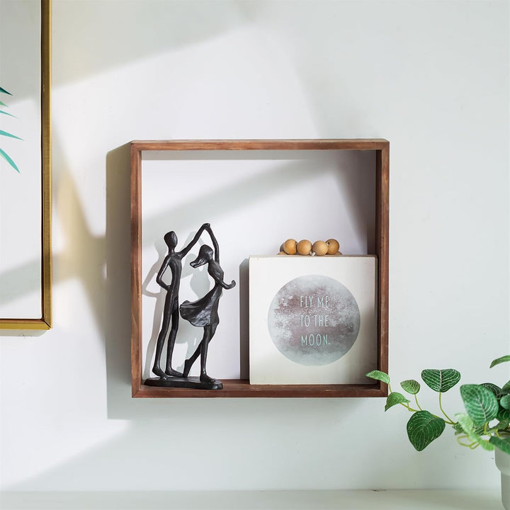 Sziqiqi Eisen 6 Jahrestag Geschenk für Paar - Schwarzes Metall Paar Skulptur Geschenke für Sie Ästhe