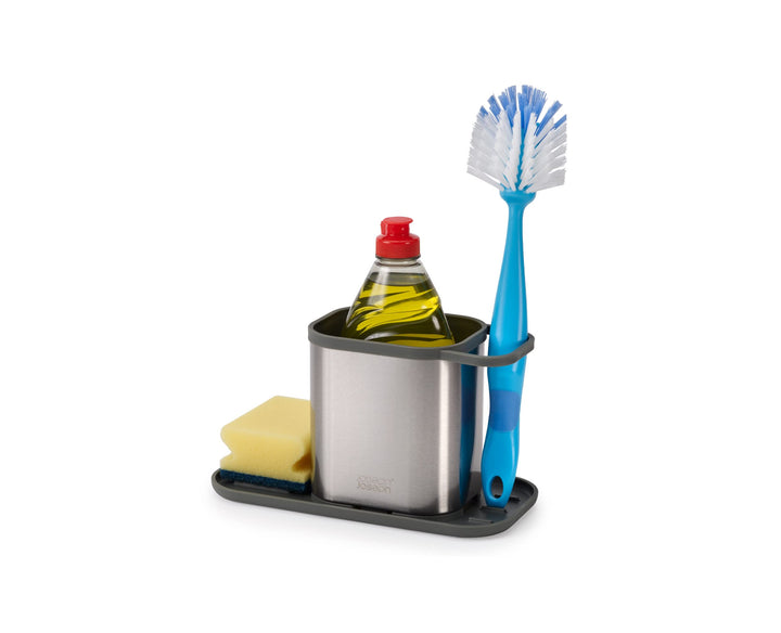 Joseph Joseph Duo Spültischablage Arbeitsplatte Caddy Organizer, Schwammhalter, Edelstahl, Stahl