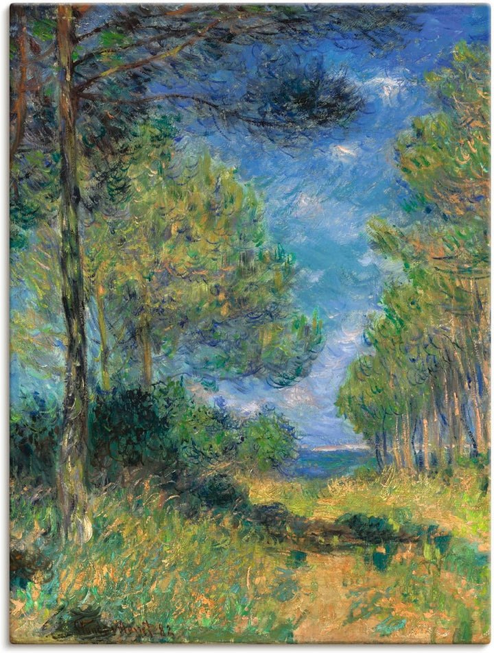 ARTland Leinwandbilder Wandbild Bild auf Leinwand 45x60 cm Wanddeko Natur Bäume Gräser Sommer Nadelb