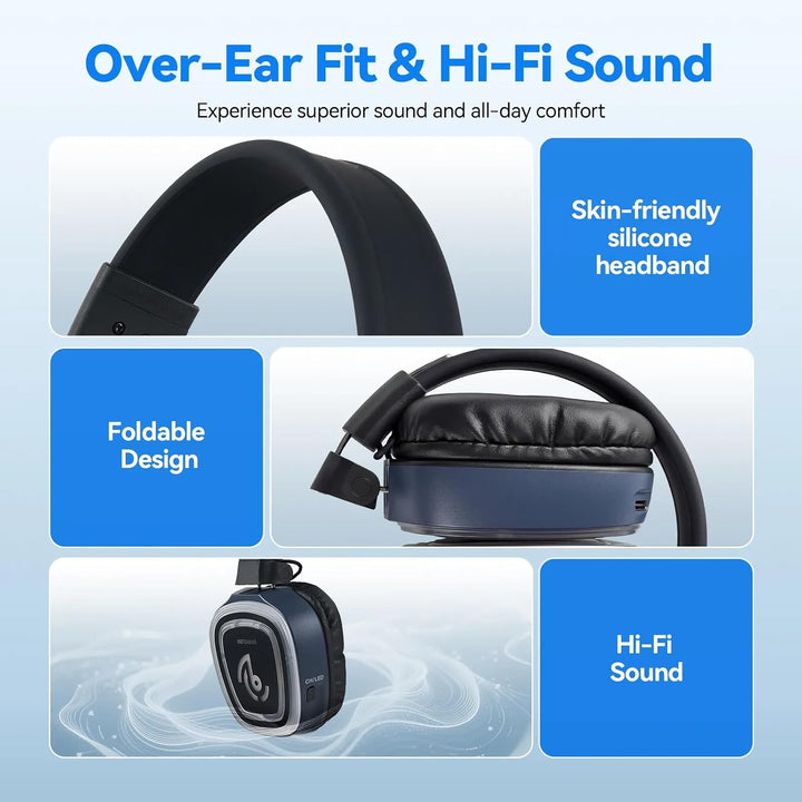 Retekess TA004S Silent-Disco-Kopfhörer, faltbares Design, HiFi-Klang