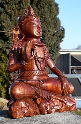 Super schöner 40 cm Shiva Buddha Meditation Holz Budda Feng Shui BSHIVA40