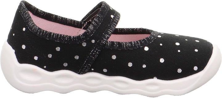 Superfit Mädchen BubbleHausschuh 25 EU Schwarz Silber 0010, 25 EU Schwarz Silber 0010