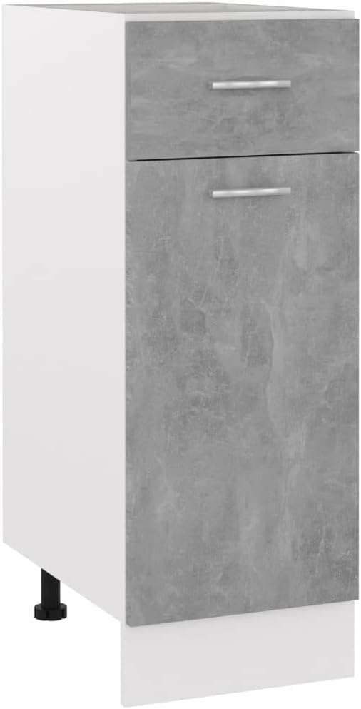 homiuse Schubunterschrank Betongrau 30x46x81,5 cm Kommode KüChenschrank Kommode Mit Schubladen Kommo