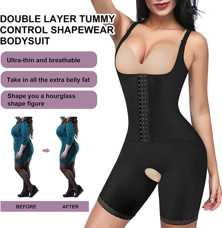 KUMAYES Shapewear Damen Unterbrust Korsett Shaping Bodysuit Bauchweg Body Shaper Figurformender Tank