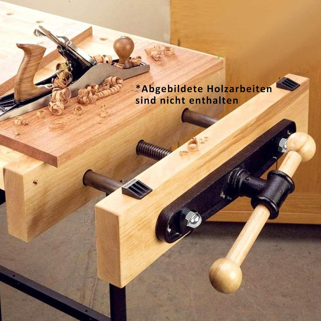 uyoyous Holzschraubstock 7"/180mm, Schraubstock Vorderzange Rostschutz, Hobelbank Arbeitstisch Spann