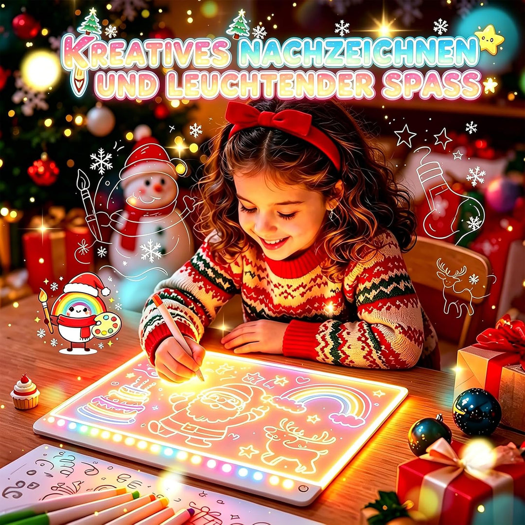 EUCOCO LED Zeichenbrett für Kinder, Geschenk Mädchen Junge 2 3 4 5 6 7 8 Jahre Kinder Spielzeug ab 2